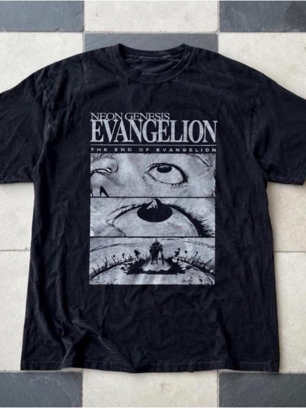 Neon Genesis Evangelion Black Anime Graphic Tee